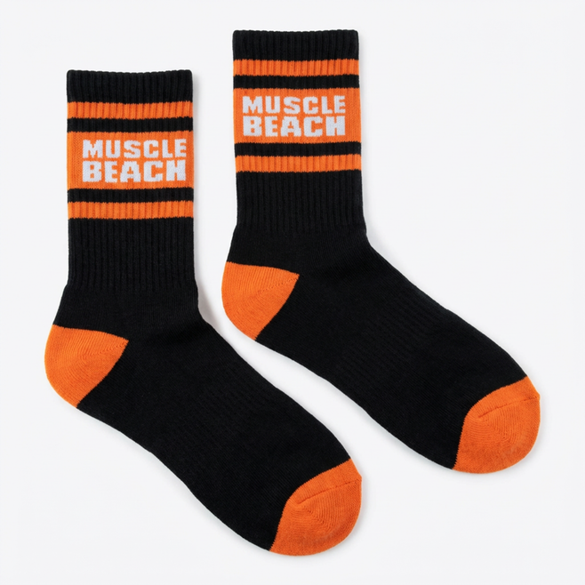 Muscle Beach Logo Socks