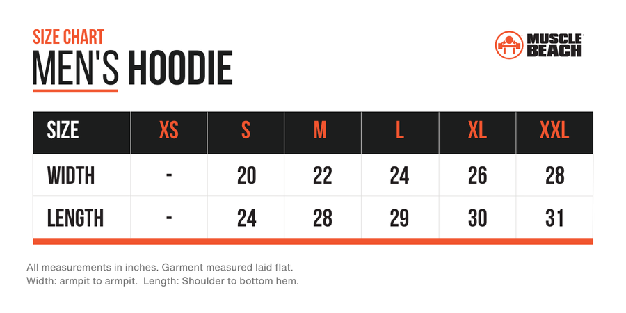 Circle Logo Sweatshirt size chart