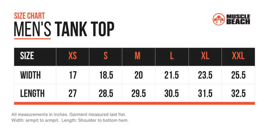 OG Logo Tank Top size chart