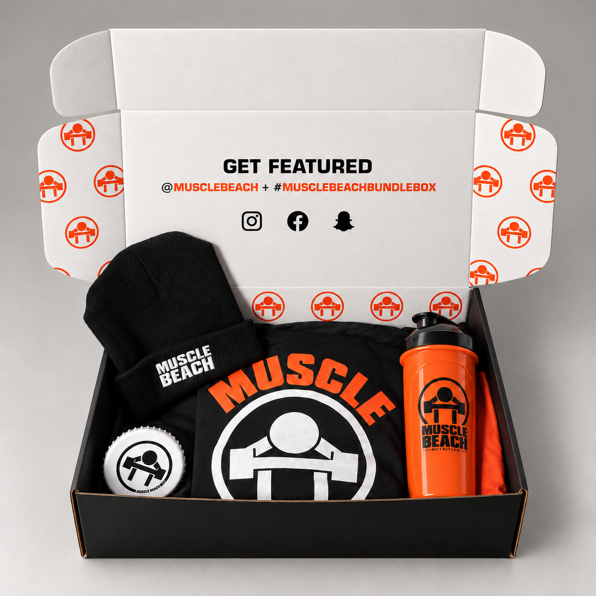 Muscle Beach - 3 Shirt + Beanie Bundle Box