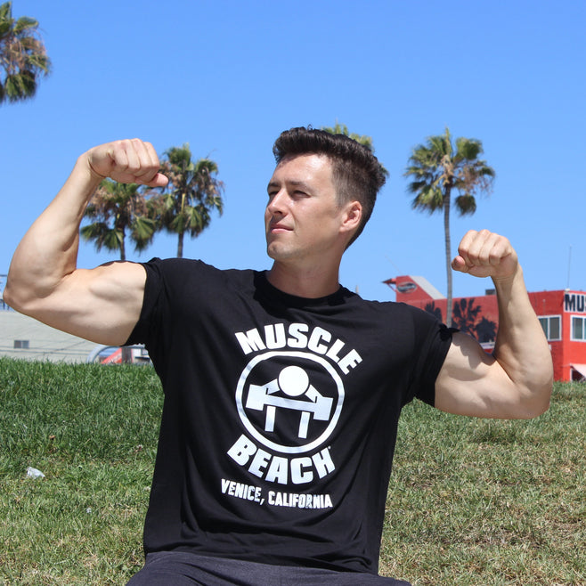 Original "All White" Logo T-Shirt - Muscle Beach