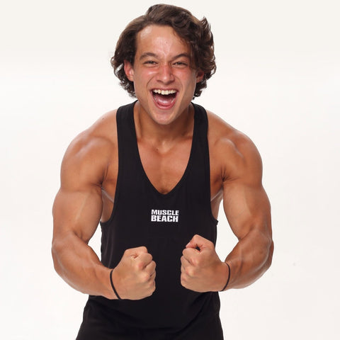 Stack Logo Stringer Tank - Muscle Beach